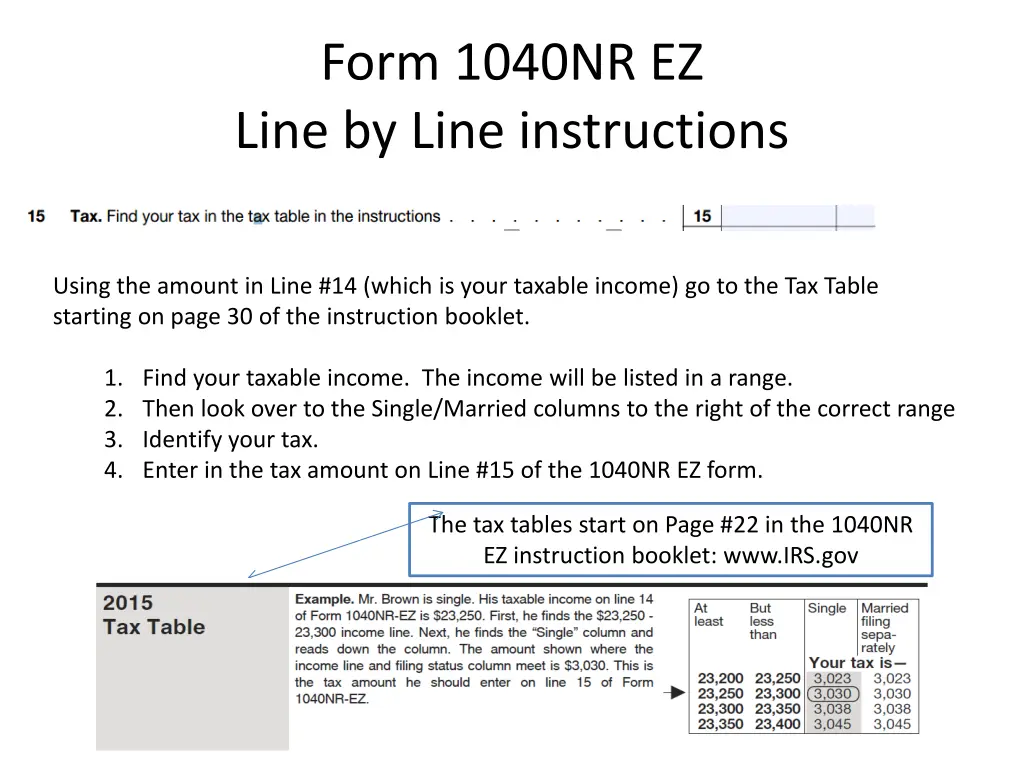 form 1040nr ez line by line instructions 18