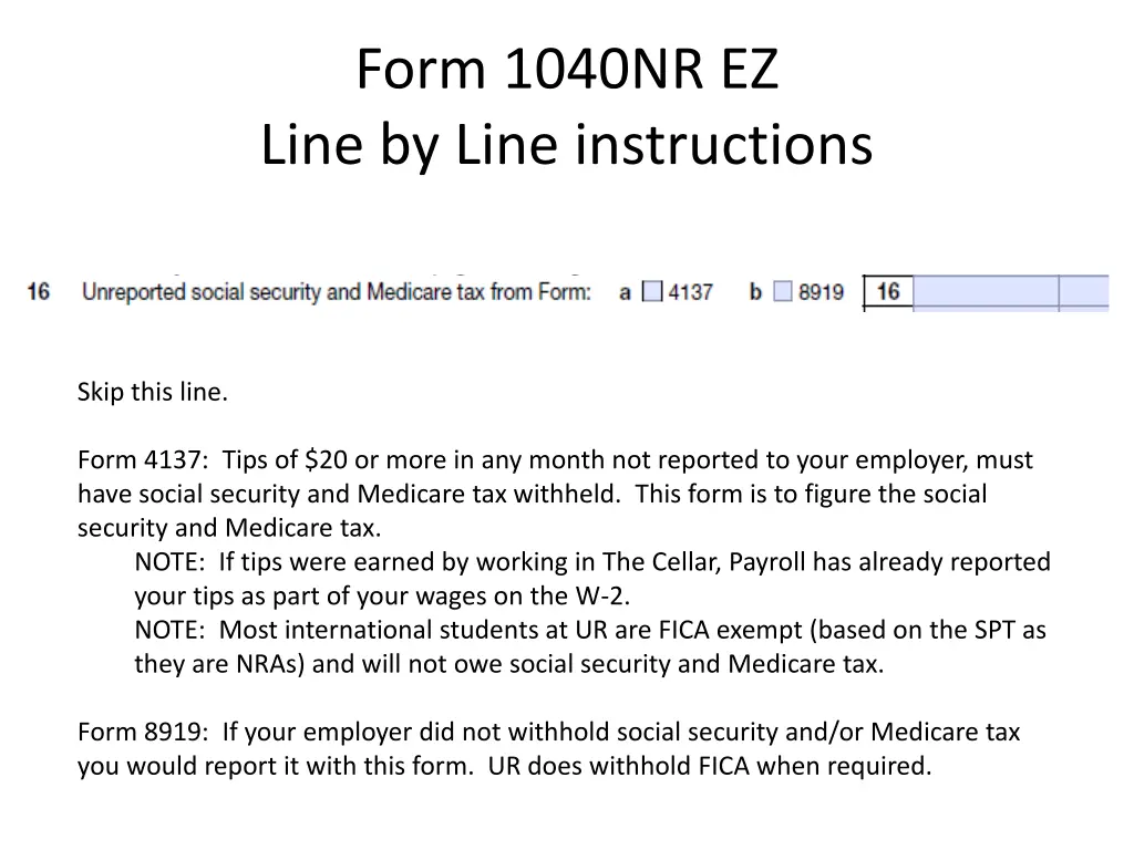 form 1040nr ez line by line instructions 19