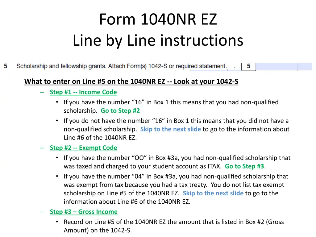 form 1040nr ez line by line instructions 8