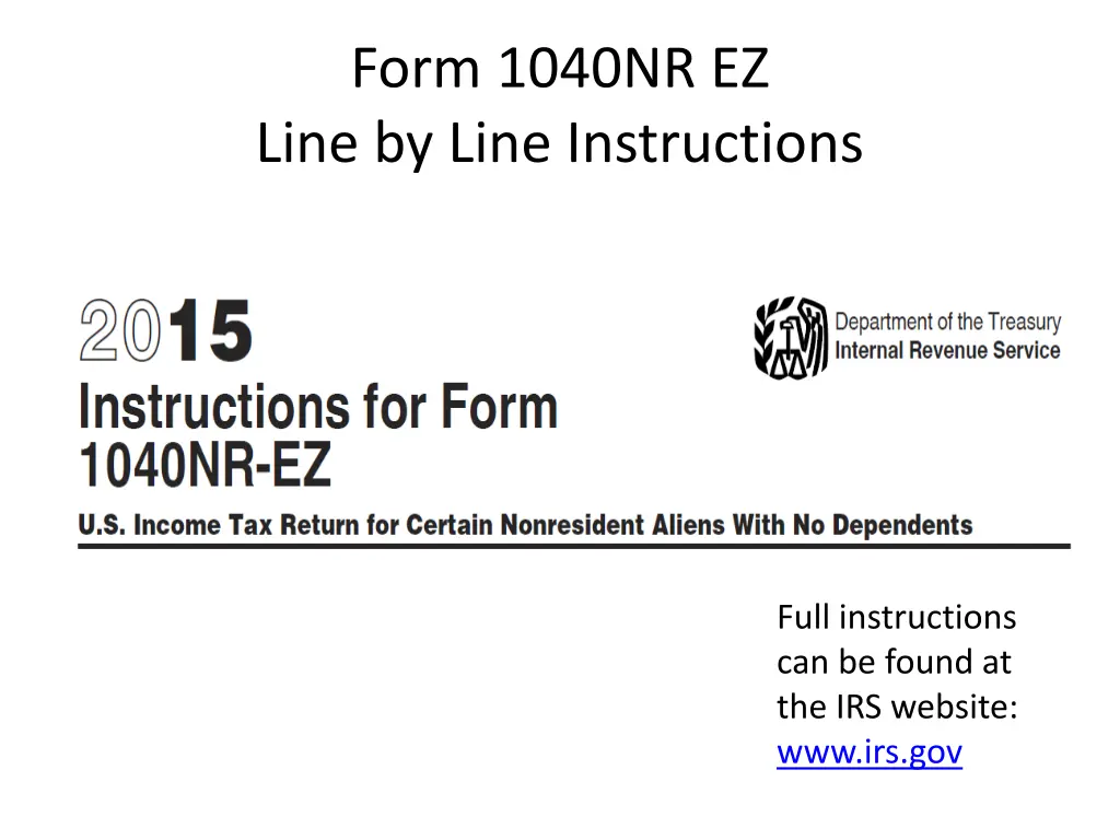 form 1040nr ez line by line instructions