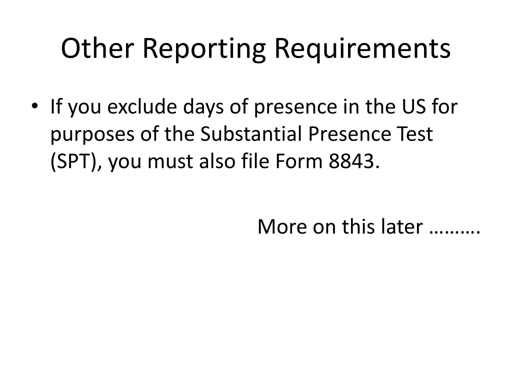 other reporting requirements