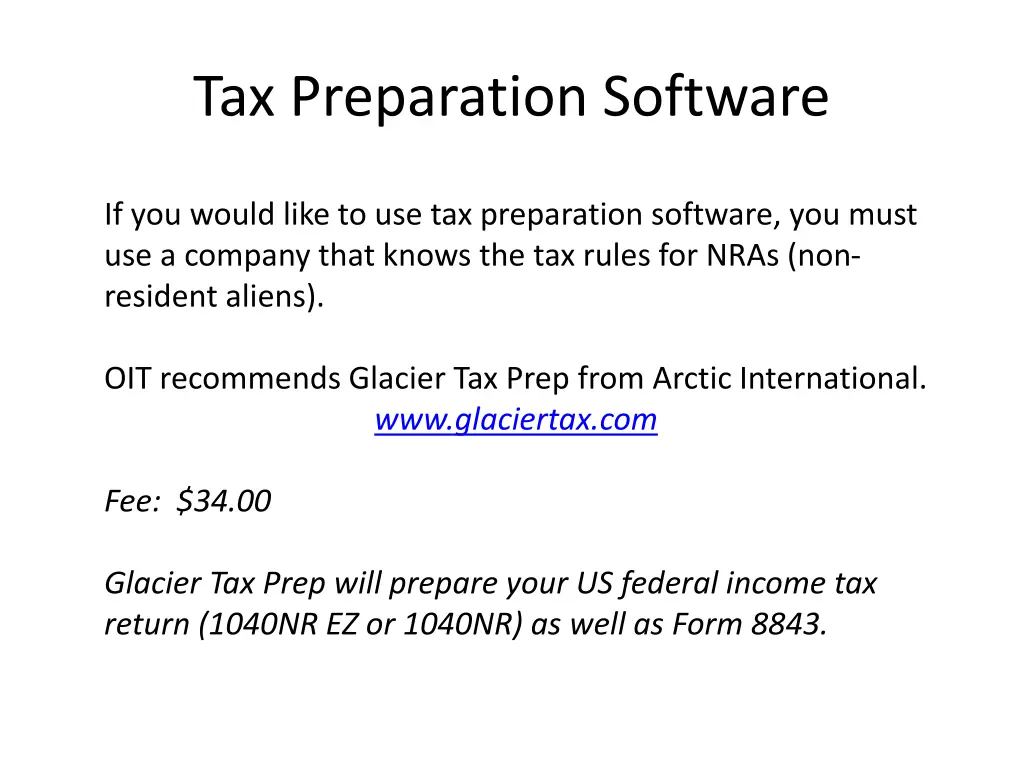 tax preparation software