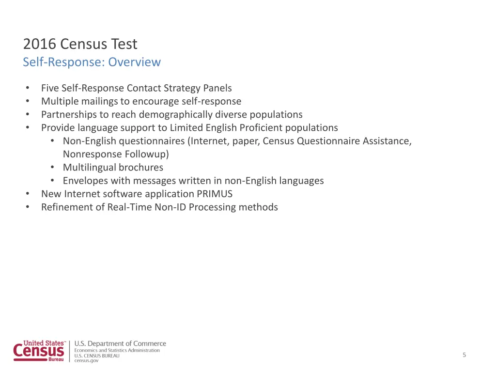 2016 census test self response overview