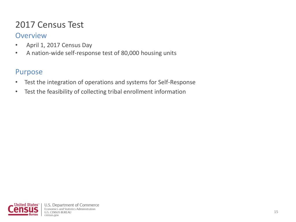 2017 census test overview