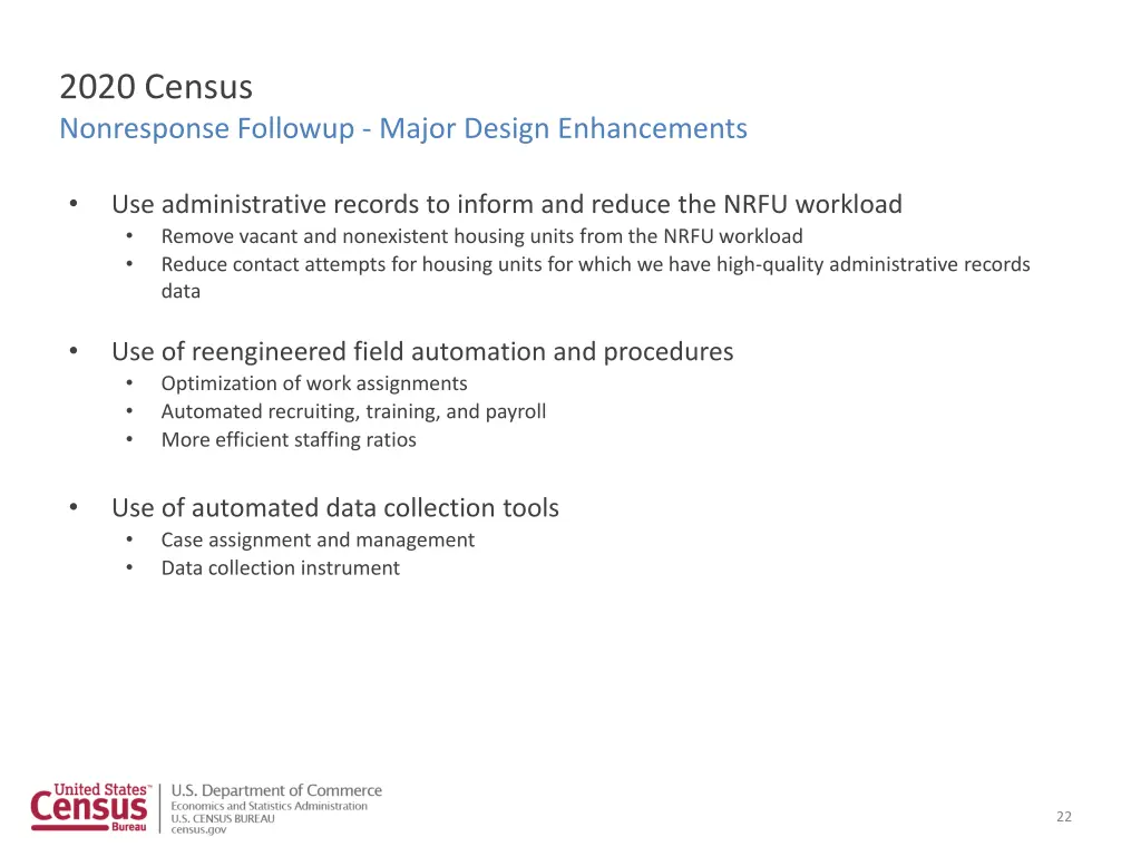 2020 census nonresponse followup major design