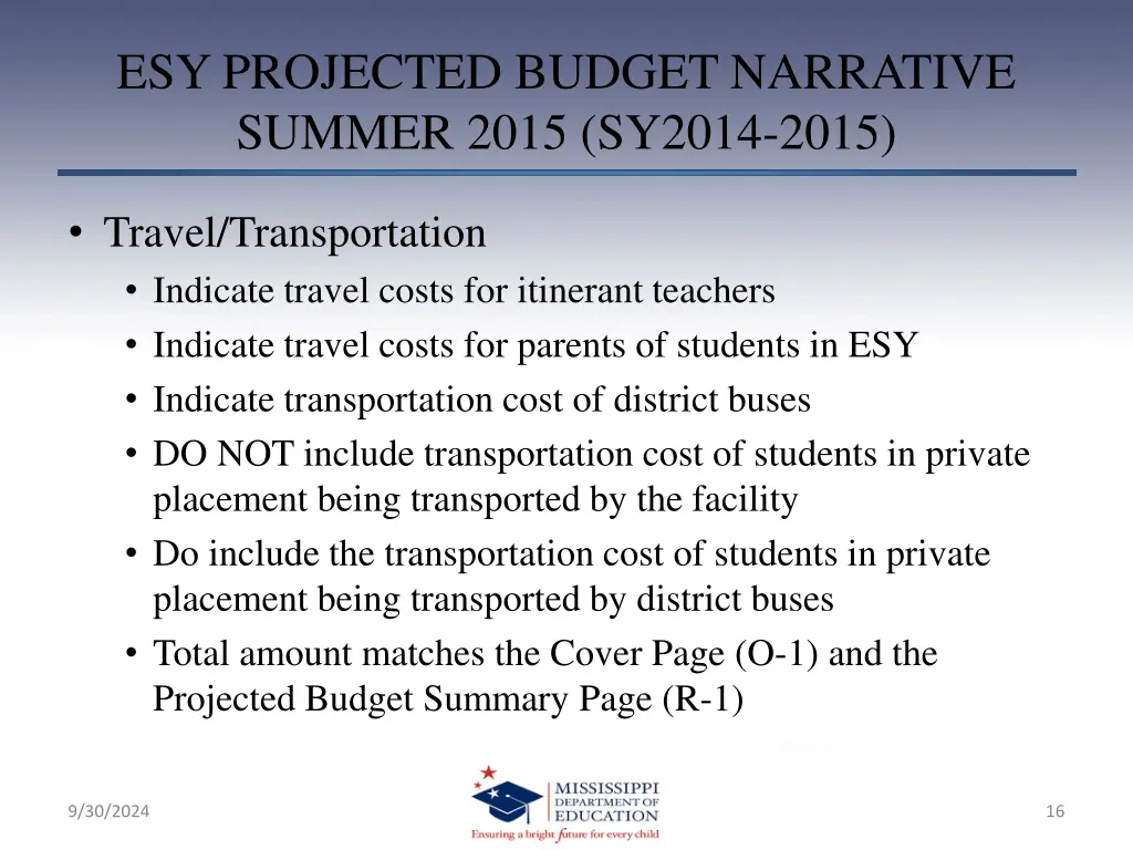 esy projected budget narrative summer 2015 sy2014 1