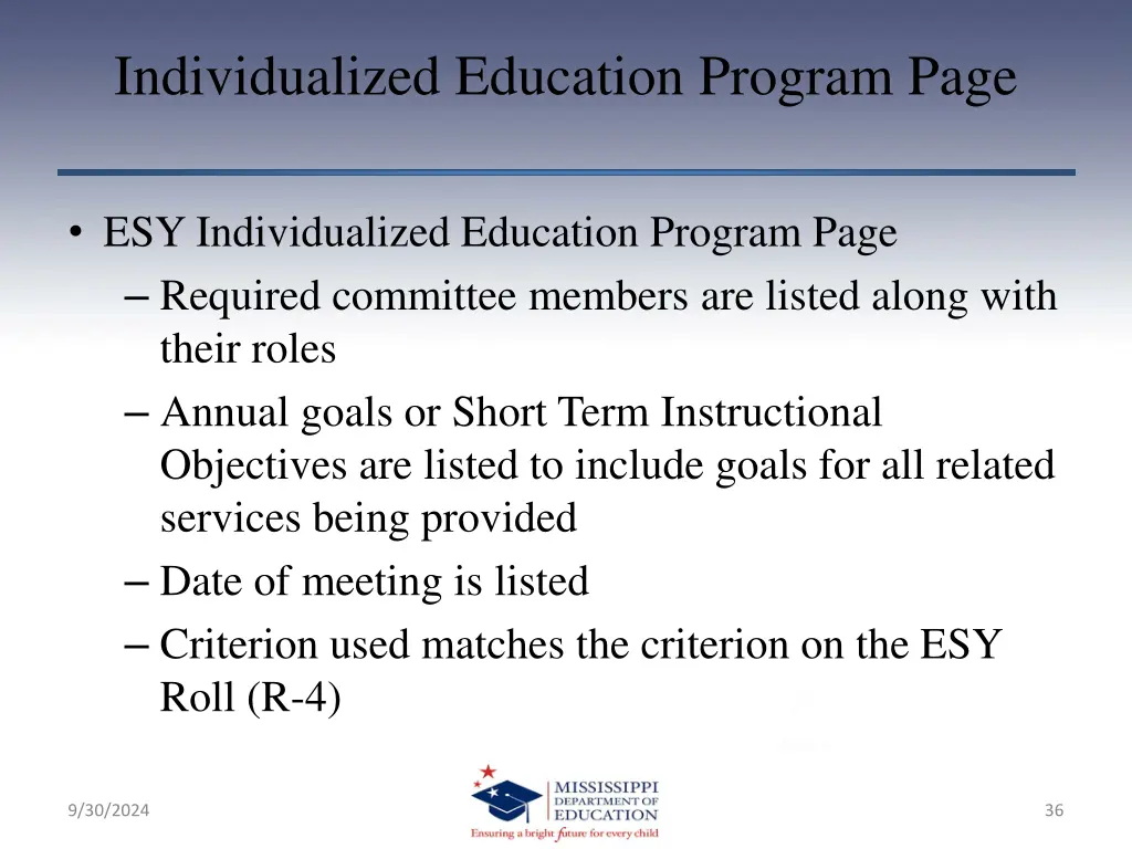 individualized education program page