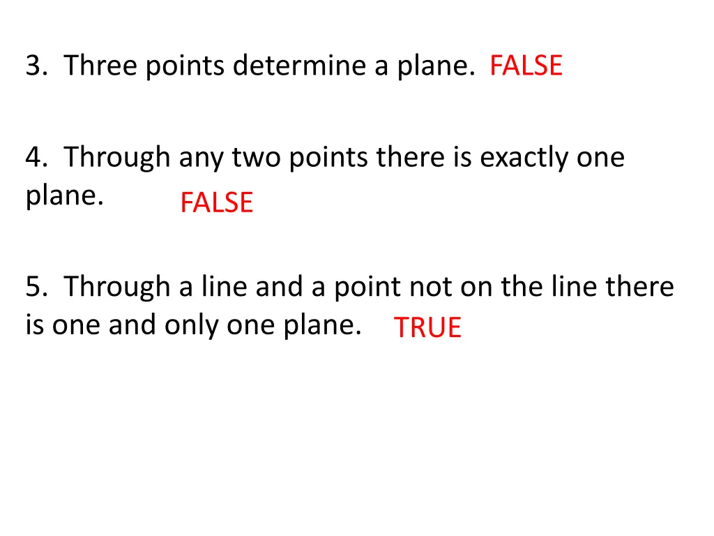 3 three points determine a plane