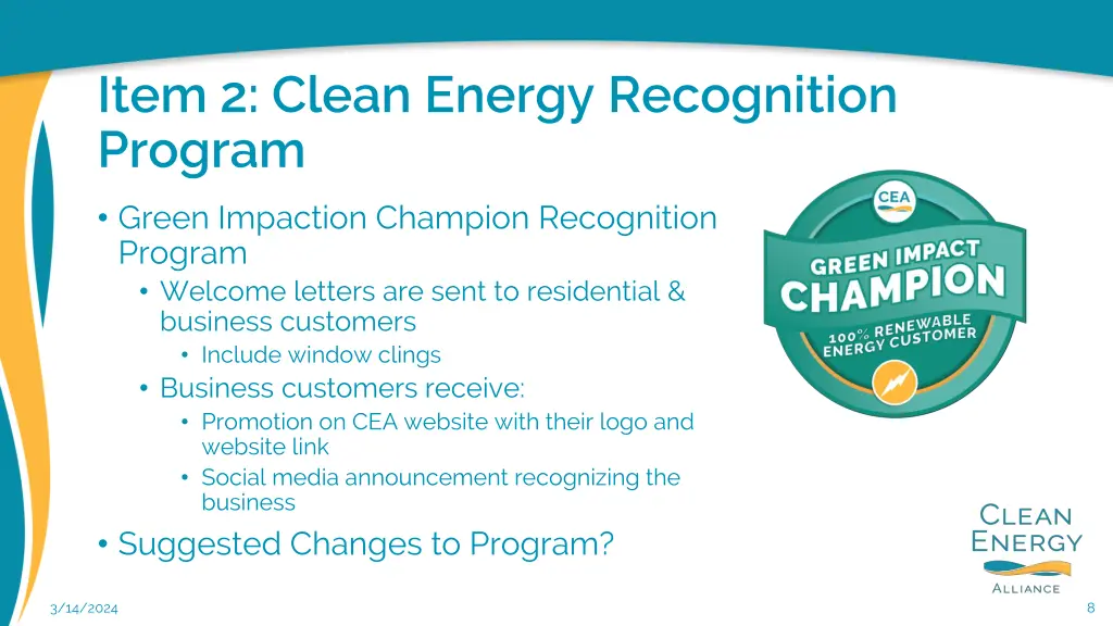 item 2 clean energy recognition program 1