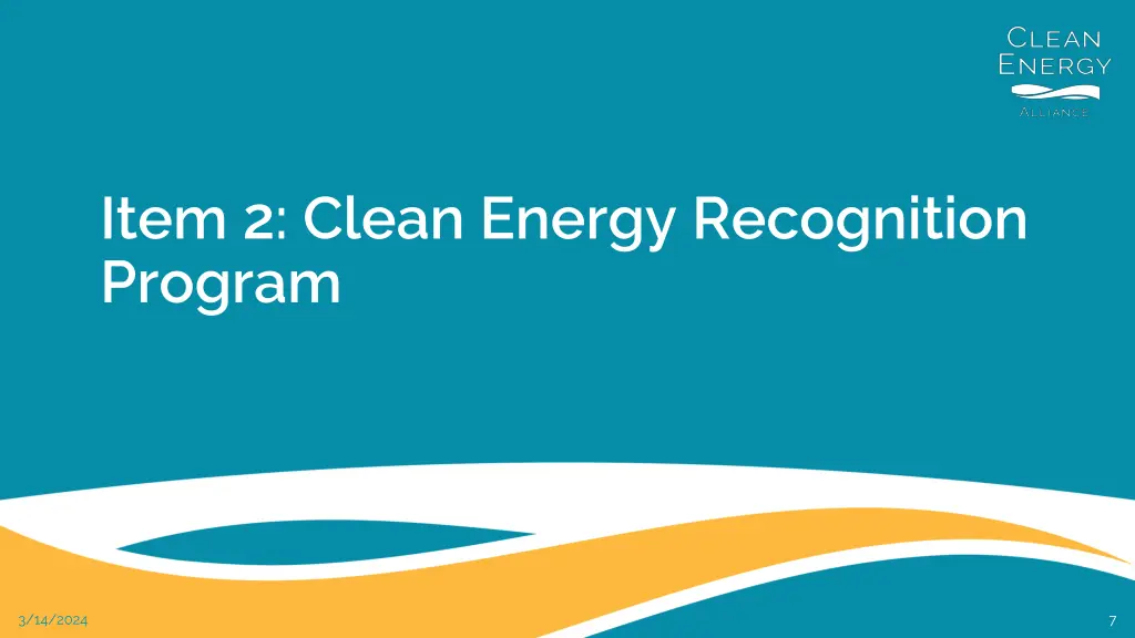 item 2 clean energy recognition program