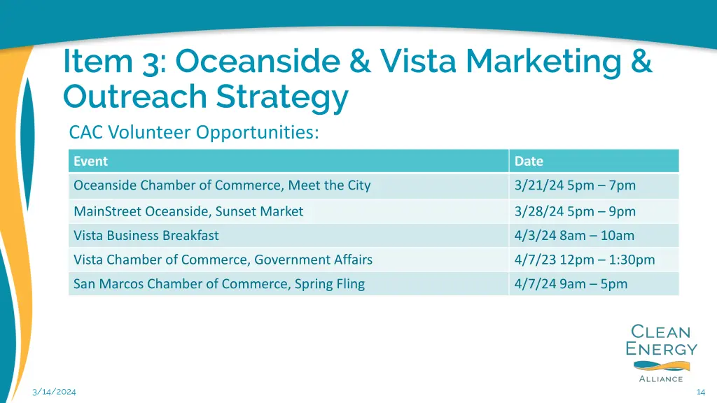 item 3 oceanside vista marketing outreach