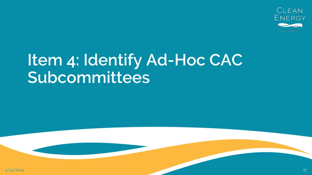 item 4 identify ad hoc cac subcommittees