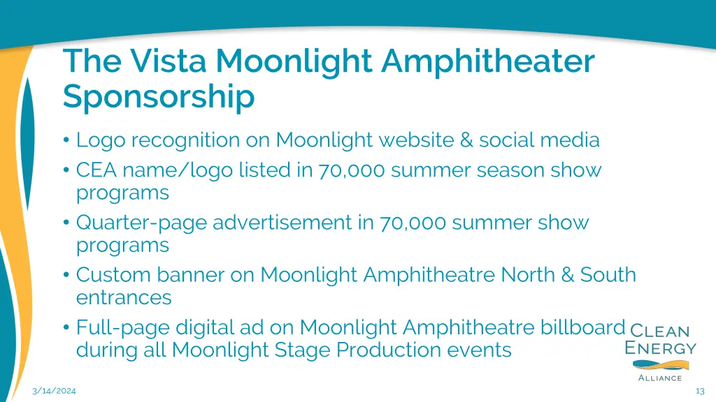 the vista moonlight amphitheater sponsorship