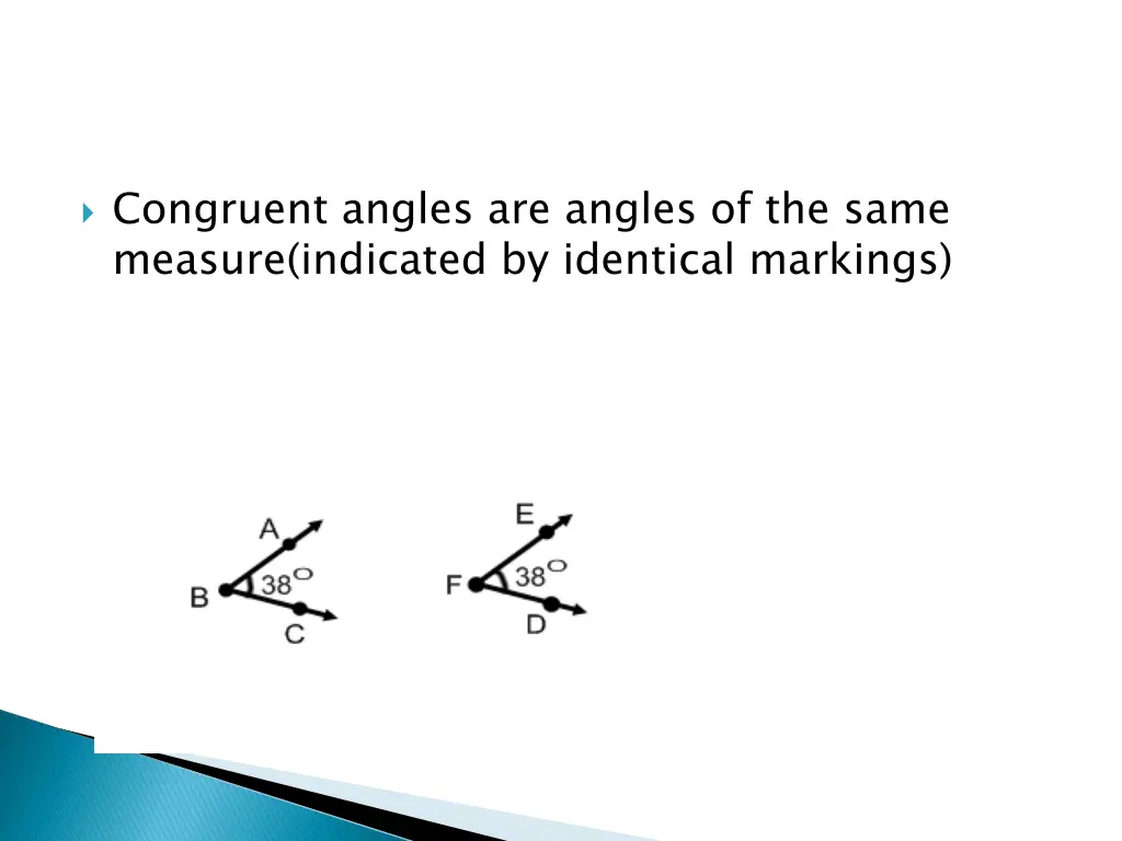 congruent angles are angles of the same measure