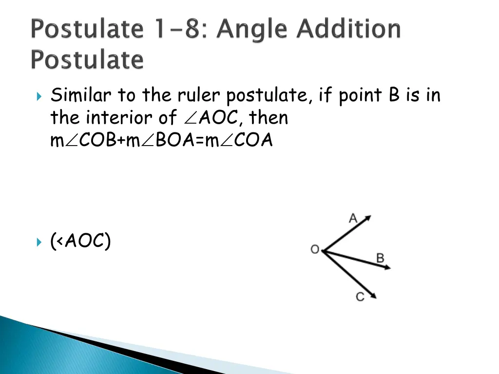 similar to the ruler postulate if point