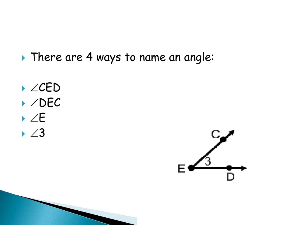 there are 4 ways to name an angle