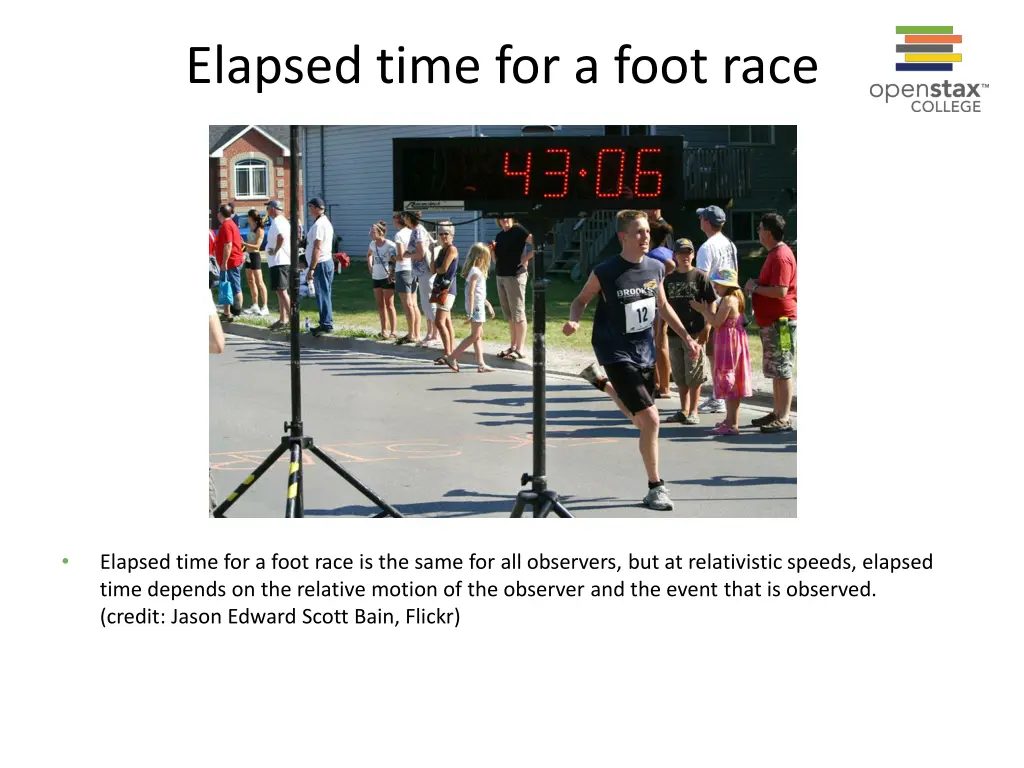 elapsed time for a foot race