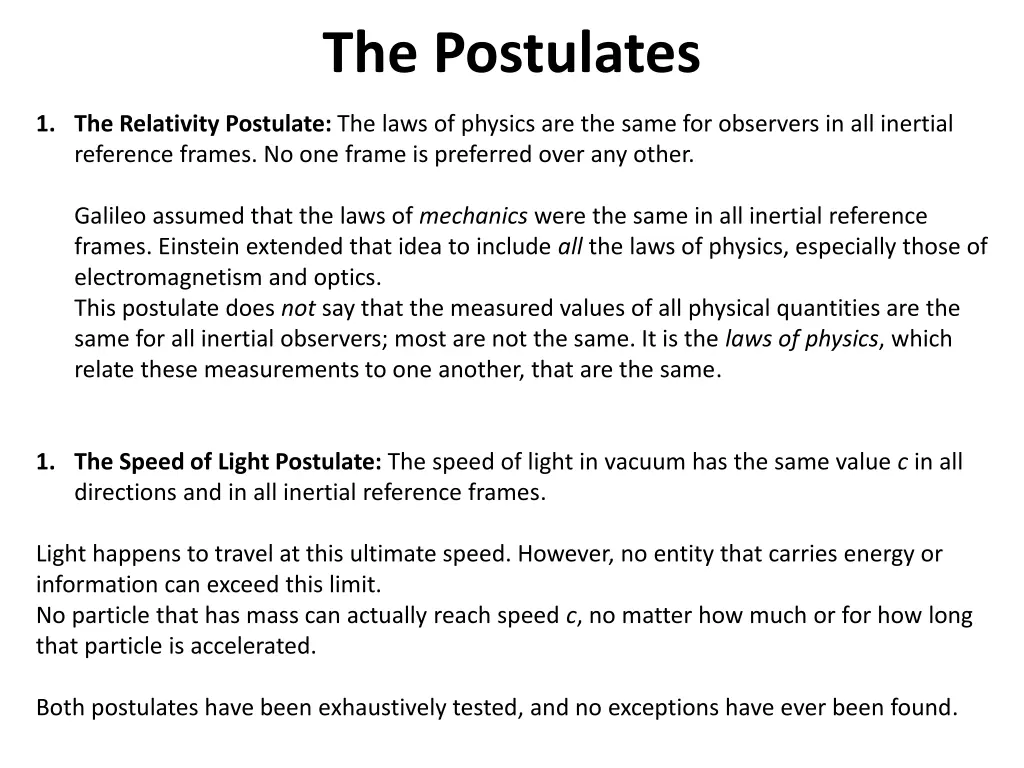 the postulates