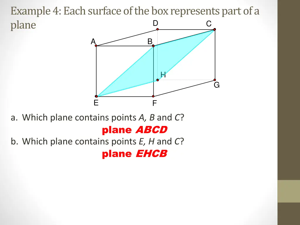 example 4 each surface of the box represents part