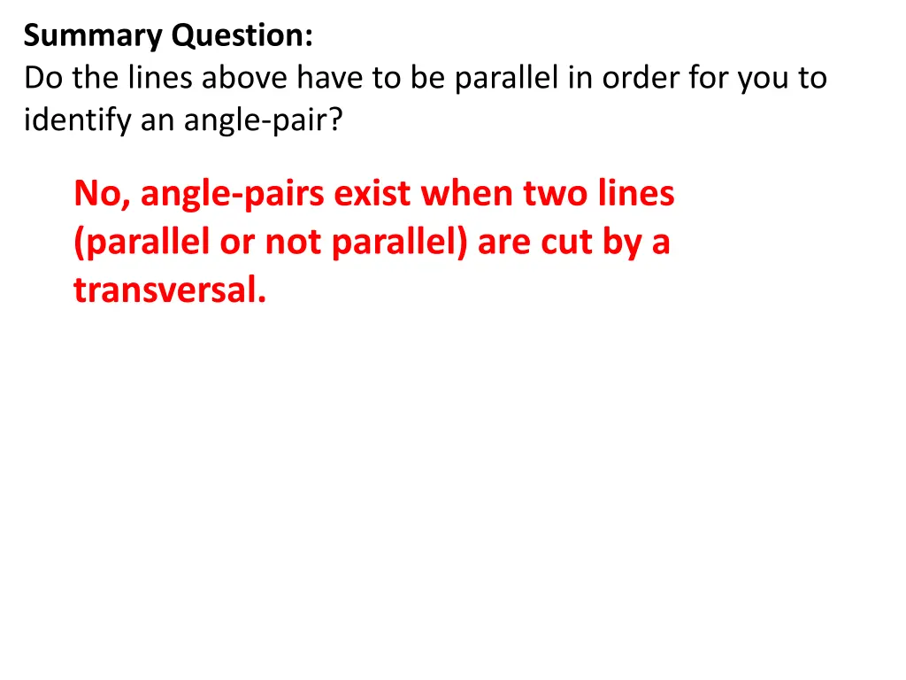 summary question do the lines above have