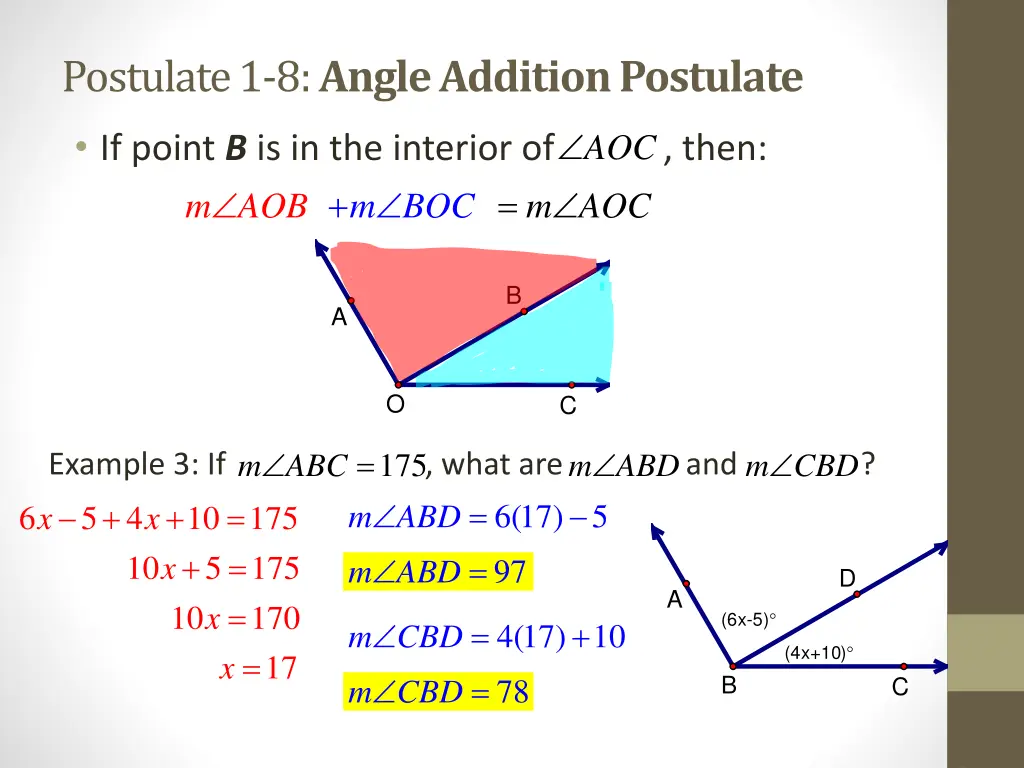 postulate 1 8 angle addition postulate