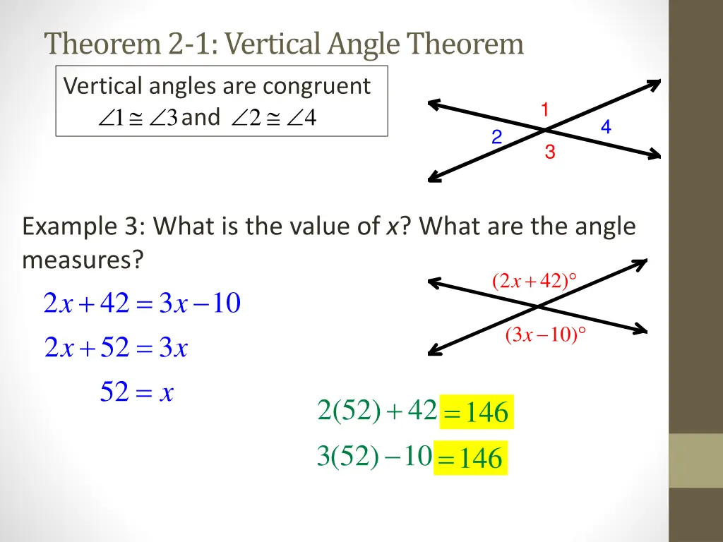 theorem 2 1 vertical angle theorem vertical