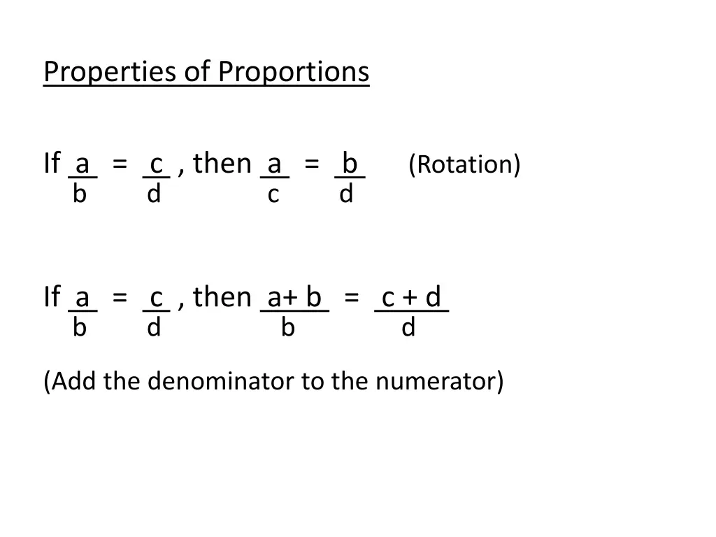 properties of proportions 1