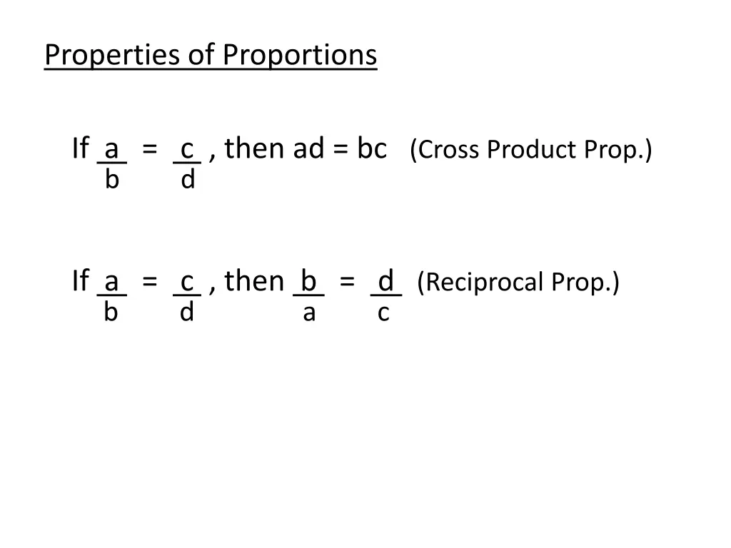 properties of proportions