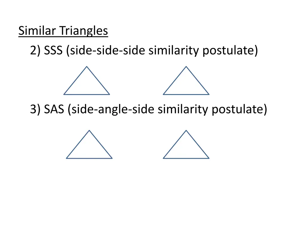 similar triangles 2 sss side side side similarity