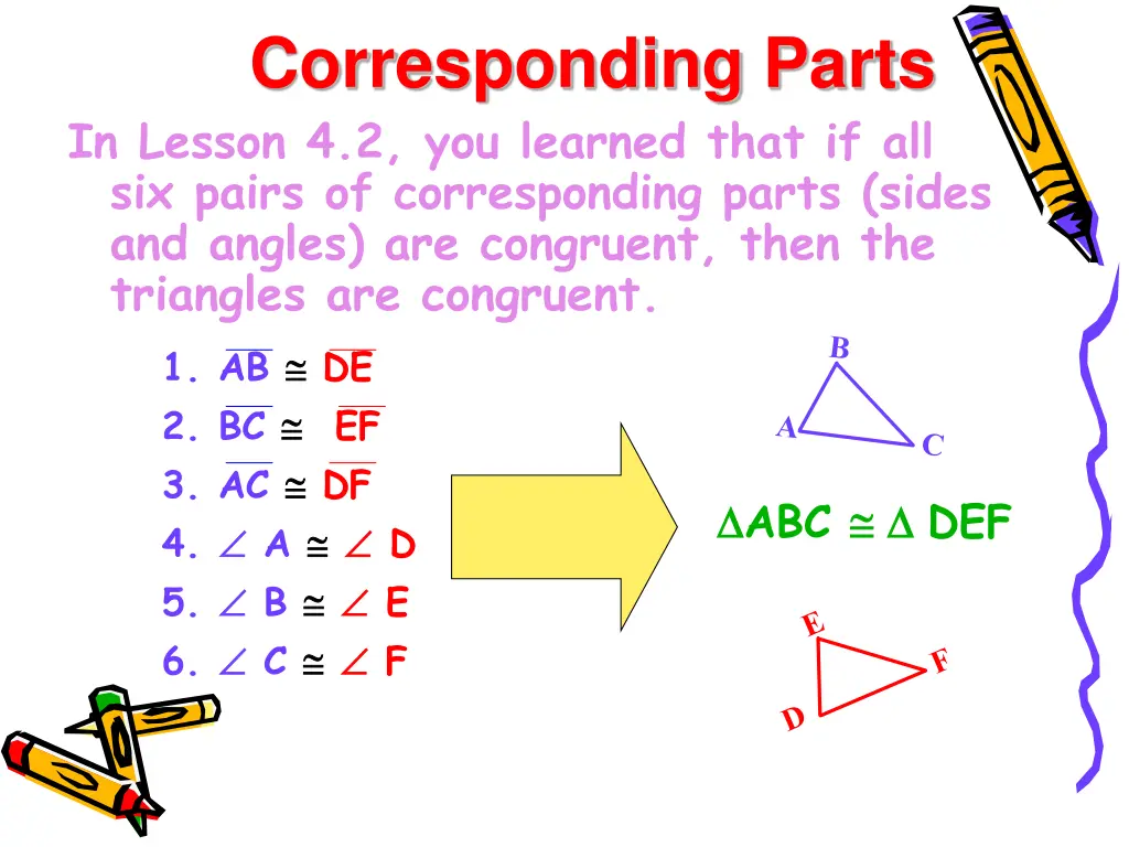 corresponding parts