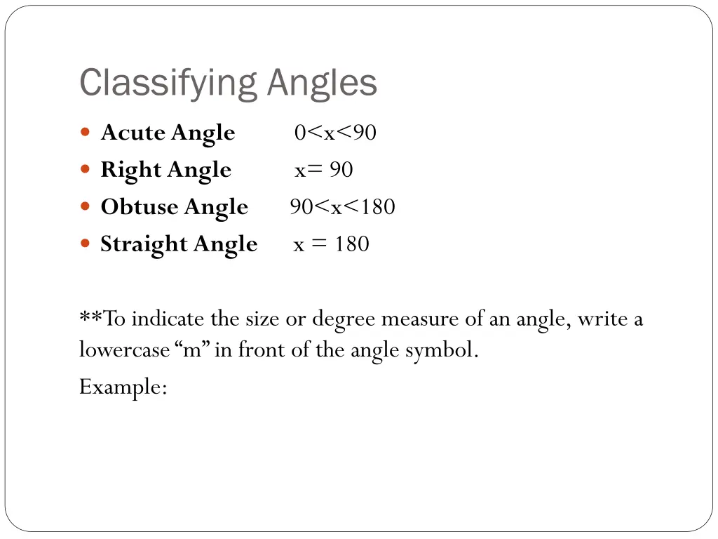 classifying angles