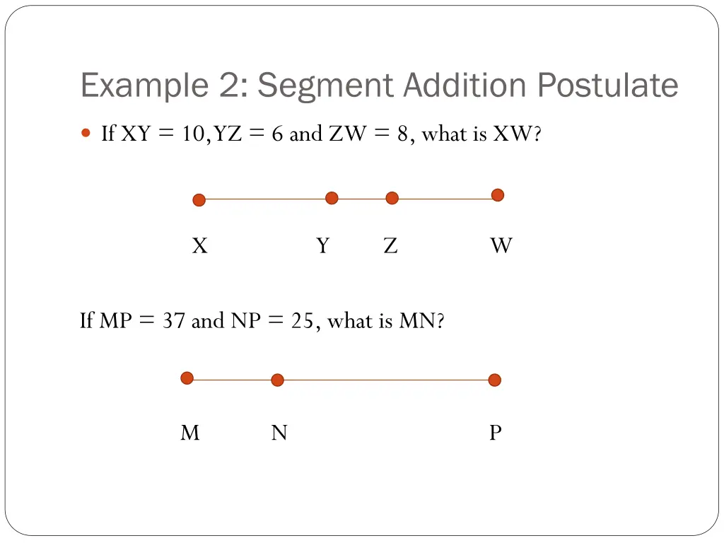 example 2 segment addition postulate