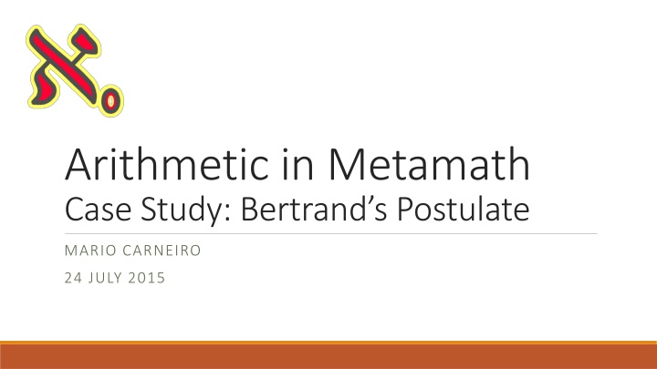 arithmetic in metamath case study bertrand