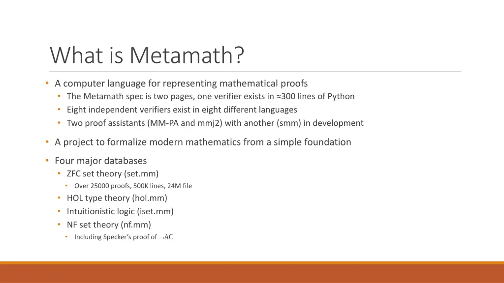 what is metamath