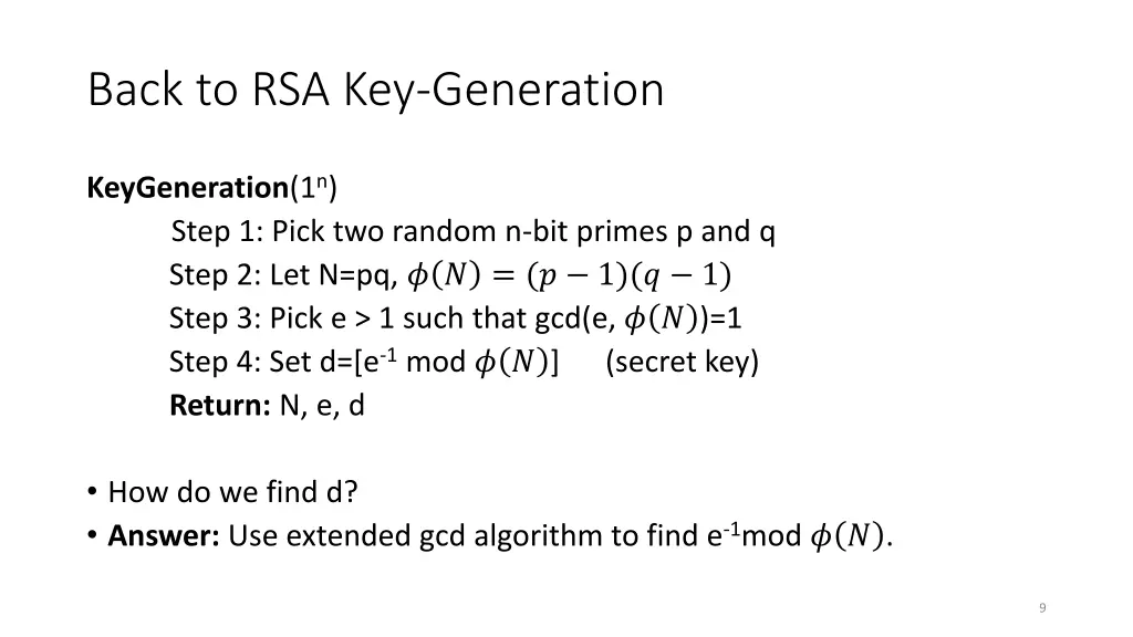 back to rsa key generation