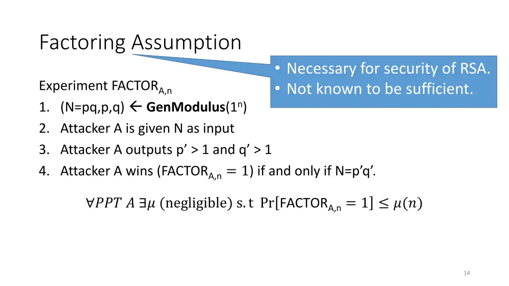 factoring assumption 1