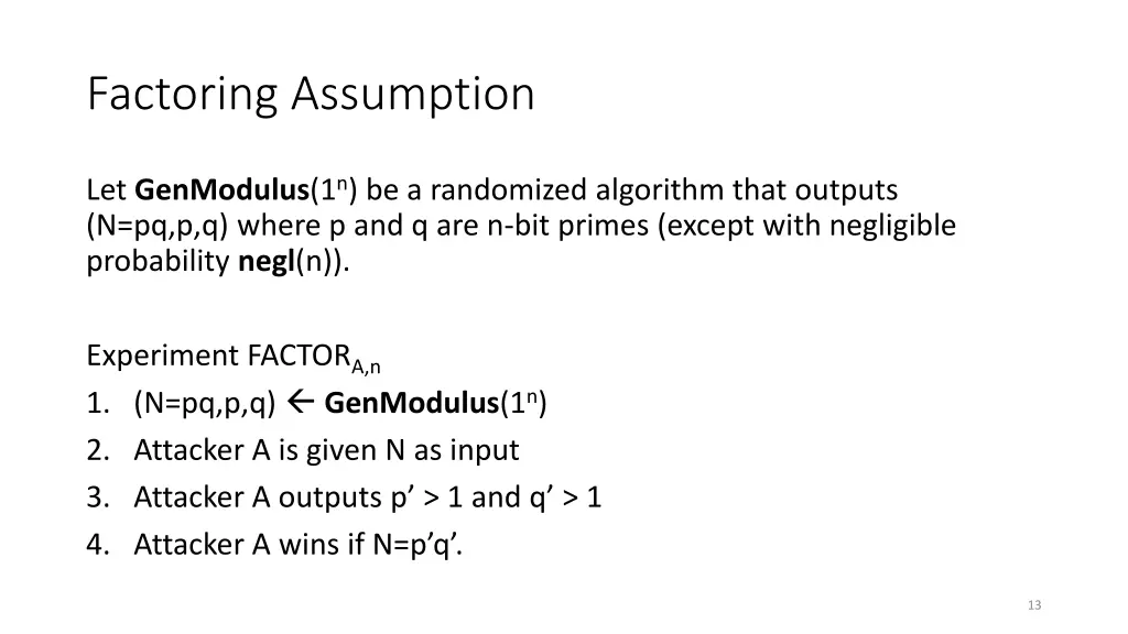 factoring assumption