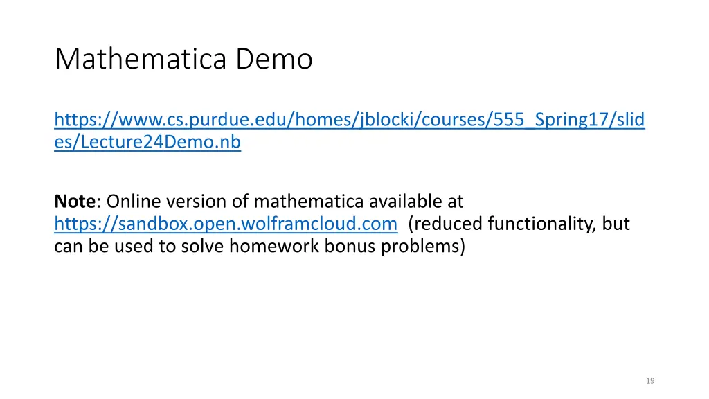 mathematica demo