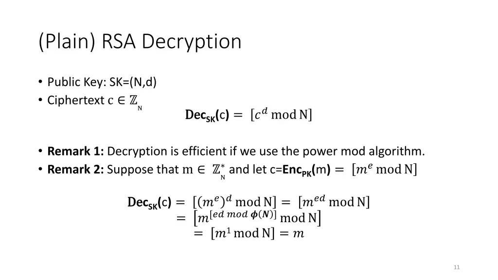 plain rsa decryption