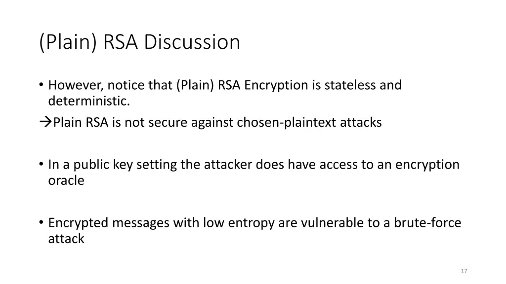 plain rsa discussion 1