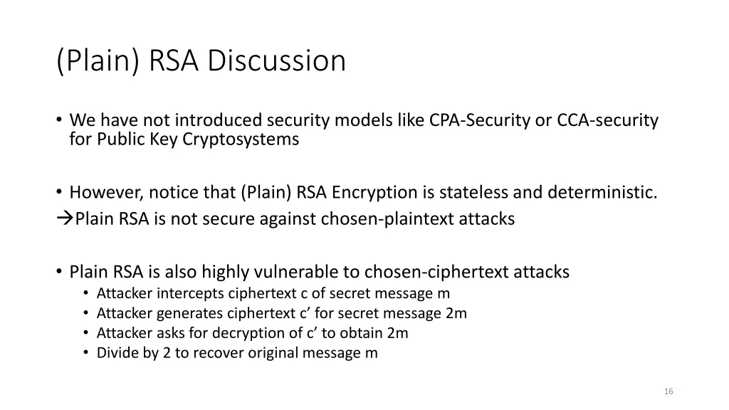 plain rsa discussion