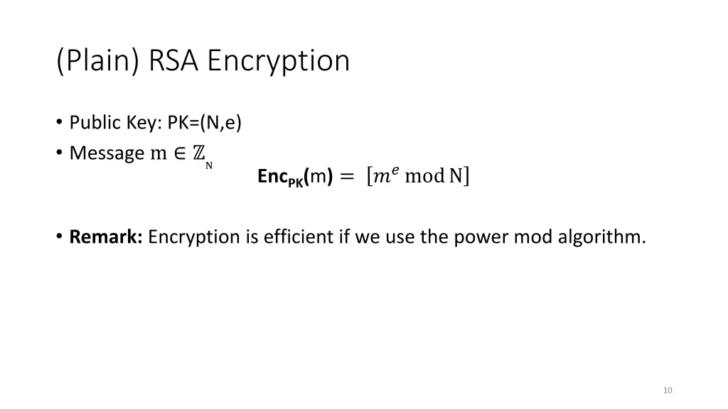 plain rsa encryption