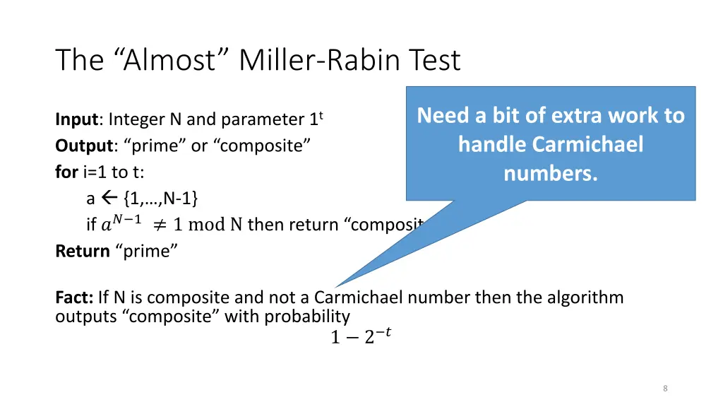 the almost miller rabin test 1