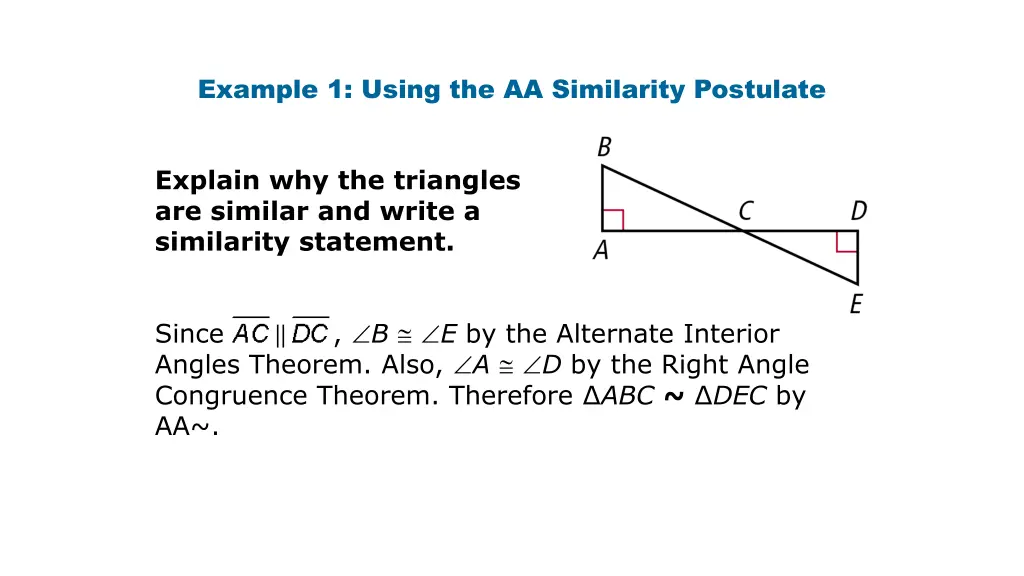 example 1 using the aa similarity postulate