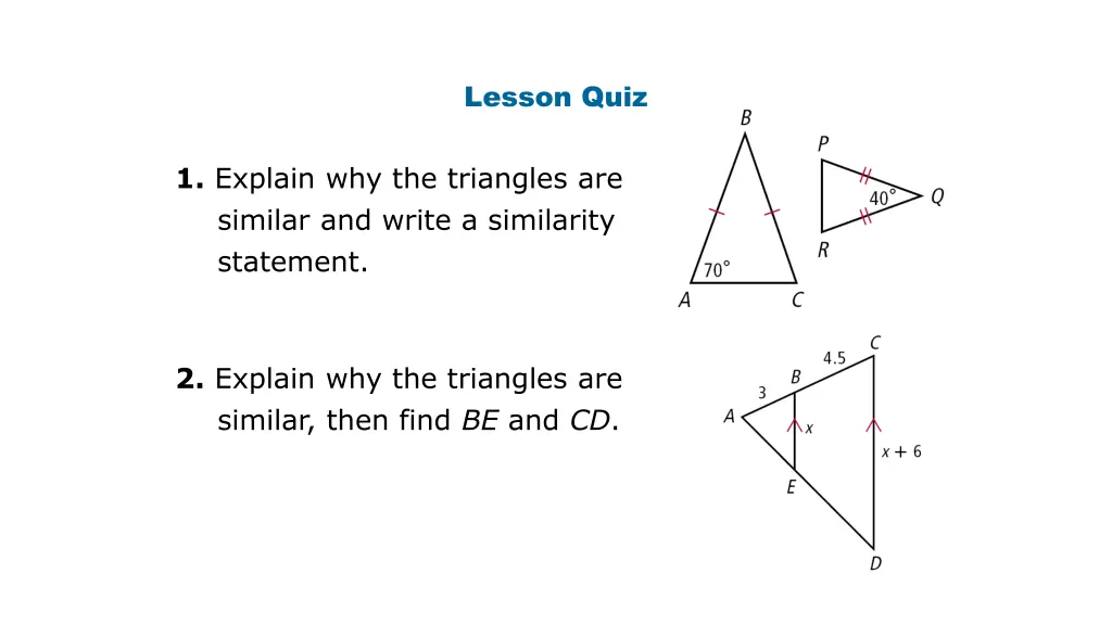 lesson quiz