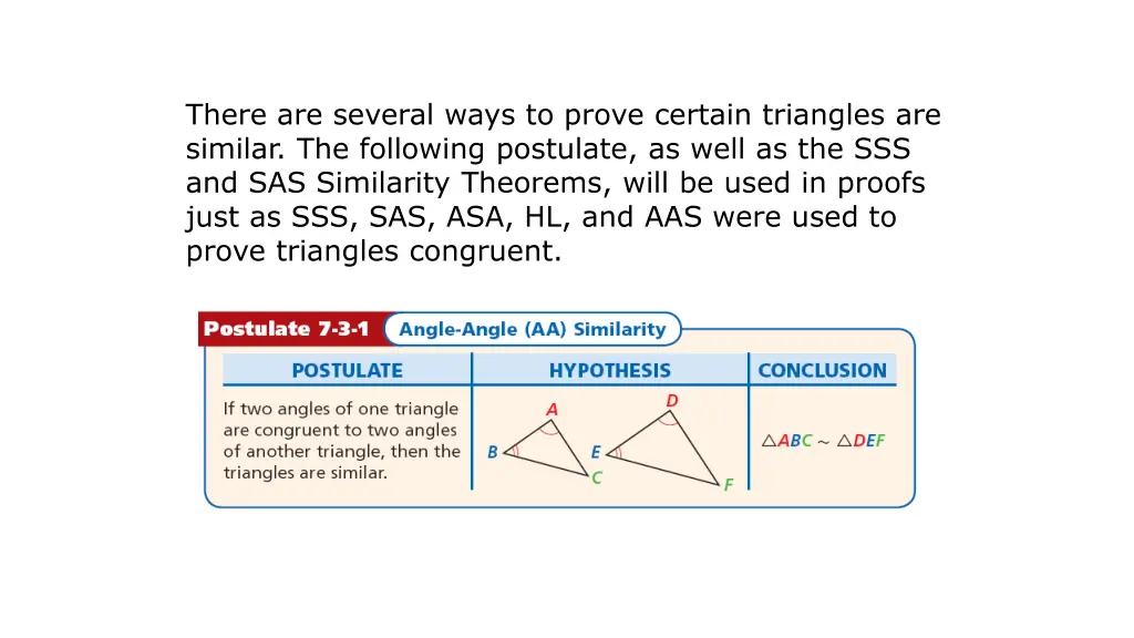 there are several ways to prove certain triangles