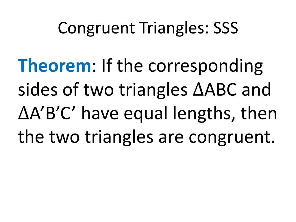 congruent triangles sss