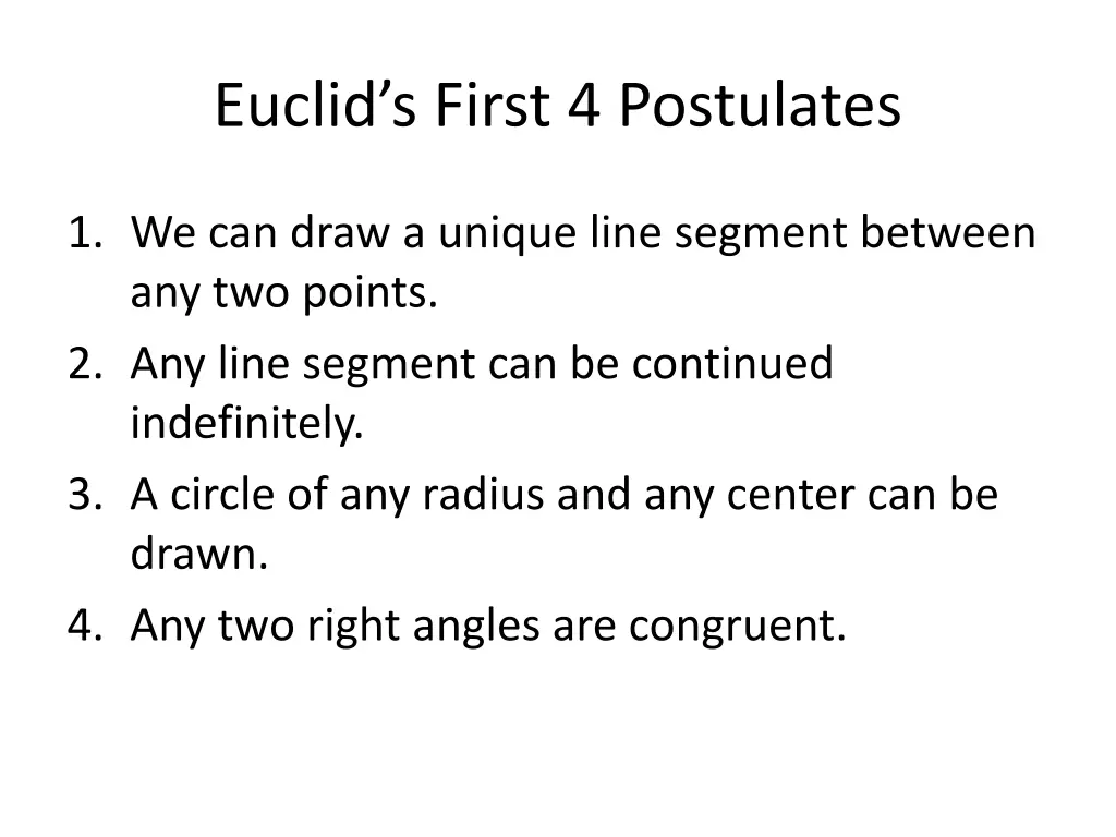 euclid s first 4 postulates