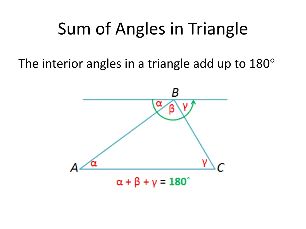 sum of angles in triangle