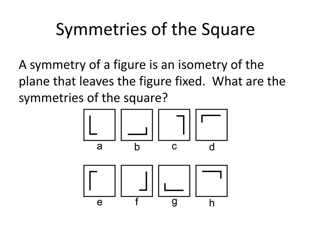 symmetries of the square